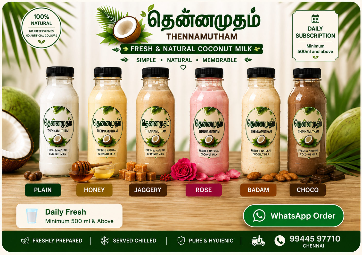 Thennamutham complete coconut milk product display